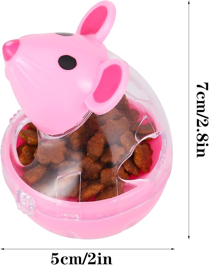 2Pcs Cat Treat Dispenser Toy, Mouse Shape Cat Interactive Toy and Food Dispenser for Pet Increases IQ Interactive &amp; Food Dispensing