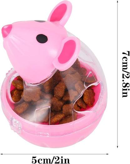 2Pcs Cat Treat Dispenser Toy, Mouse Shape Cat Interactive Toy and Food Dispenser for Pet Increases IQ Interactive &amp; Food Dispensing