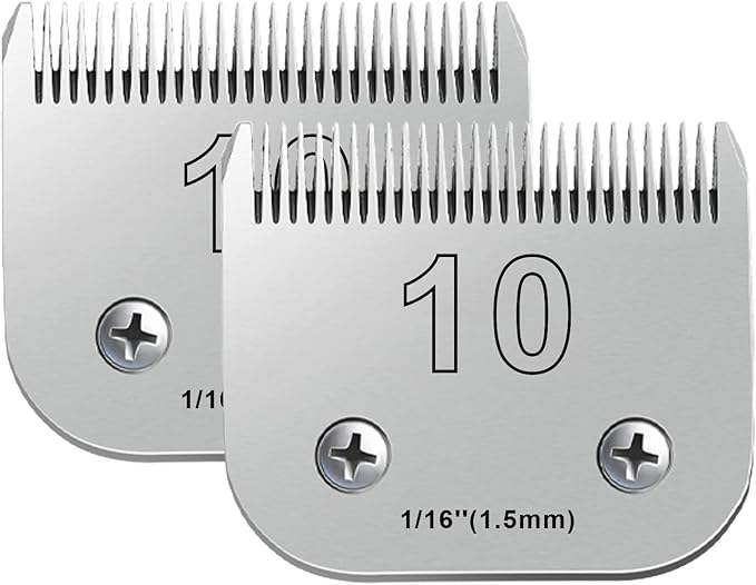 2PCS 10 Blades Dog Grooming Blades Compatible with Andis,Oster A5,Wahl km10 Dog Clippers,Size-