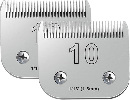 2PCS 10 Blades Dog Grooming Blades Compatible with Andis,Oster A5,Wahl km10 Dog Clippers,Size-