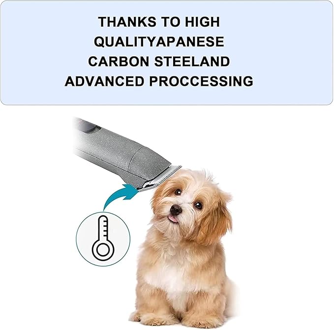 7pcs Dog Grooming Blades Compatible with Andis/Wahl/Oster Dog Clippers,Detachable Ceramic Blade &amp; Stainless Steel Blade,Size: