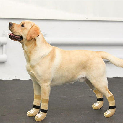BEAUTYZOO Anti Slip Dog Socks for Small Medium Large Dogs with Grips Straps on Hardwood Floor Protection Wear, Traction Control 3 Pairs Double Side Paw Protector to Prevent Licking for Girl or Boy