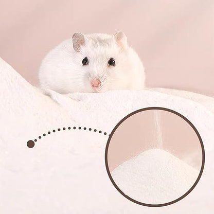 DR.DUDU Hamster Bath Sand, 12lb Dust Free Desert Sand or Potty Litter Sand for Hamster Chinchillas Gerbil Syrian Mice Small Animals (White)