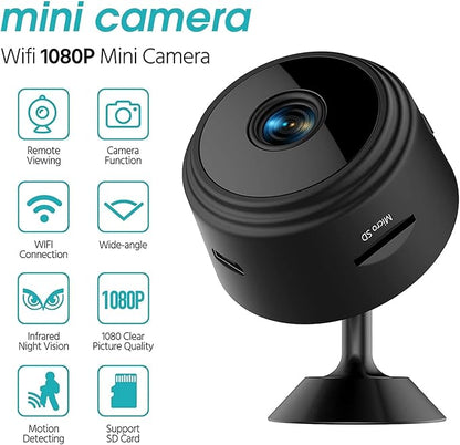Hidden Cameras - Spy Cam - WiFi 1080P HD Camera with Motion Detection and Night Vision, Phone App Alerts for Indoor/Outdoor Wireless Surveillance, Baby,Car &amp; Pet Monitoring Black (Exclude SD Card)