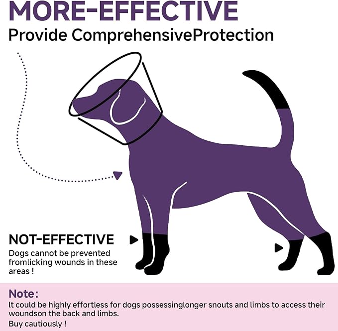 Dog Cone Collar M, Soft Cones for Large Medium Small Dogs,Adjustable Dog Cone Alternative to Stop Licking, Comfy Elizabethan Collar for After Surgery Wound Healing &amp; Hot Spots Purple