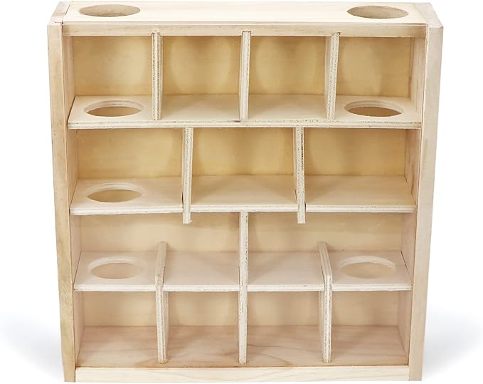 Wontee Wooden Hamster Tunnel Maze with Cover, Hideout &amp; Tunnel Exploring Toys for Dwarf Hamsters Mice Small Gerbil