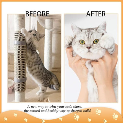 Cat Nail File Scratcher, Cat Scratch Pad Wrapped Around a Cat Scratching Post, Nail File for Cats with 80 Aluminum Oxide Grit, Cat Nail File Can Help to Trim Your Cat&
