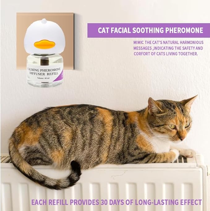 Calming Pheromone Diffuser Kit for Cats, Reduces Fighting, Spraying &amp; Scratching (48 mL)