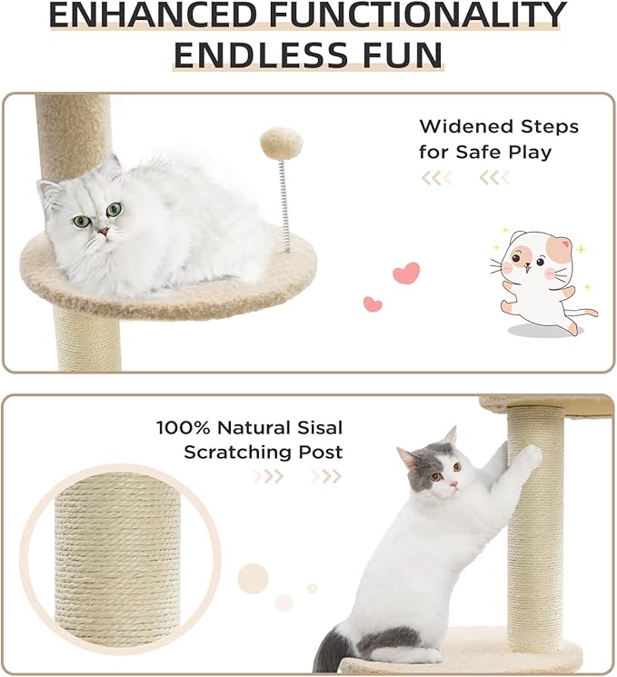 Made4Pets Floor to Ceiling Cat Tree 93-106&