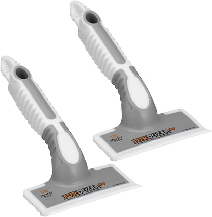 FurDozer X6 Pet Hair Remover &amp; Auto Detailing Tool - Cat &amp; Dog Hair Remover for Carpets, Car Interiors, Couches, Bedding, &amp; Pet Furniture - Reusable Pet Hair Removal Tool for Fur &amp; Lint (Grey, 2-Pack)