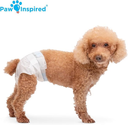 Paw Inspired Disposable Dog Diapers | Female Dog Diapers Ultra Protection | Diapers for Dogs in Heat, Excitable Urination, or Incontinence (12&amp;144 Count) (Small (144 Count))