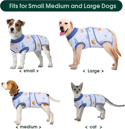 Kuoser Recovery Suit for Dogs Cats After Surgery, Professional Pet Recovery Shirt Dog Abdominal Wounds Bandages, Substitute E-Collar &amp; Cone,Prevent Licking Dog Onesies Pet Surgery Recovery Suit