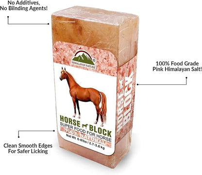 Licking Salt for Horse, 100% Pure Himalayan Pink Salt Chunks, 6 LBS, Animal Feed Salt Chunks, Horse Salt Licks, Natural Mineral Salt - Pack of 2