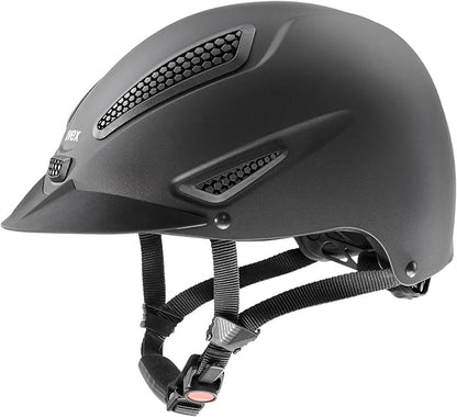 uvex perfexxion II Horse Riding Helmet for Women &amp; Men, Black - Adjustable &amp; Excellent Ventilated Helmet