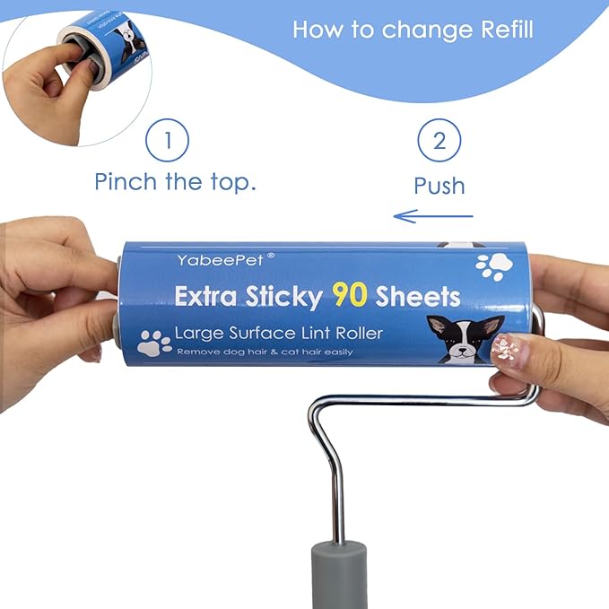 Extra Sticky Large Lint Roller Refills, 6.3&