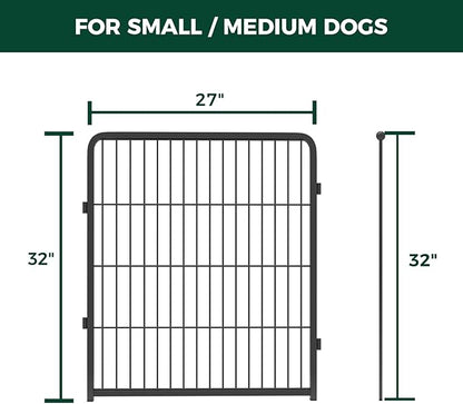 FXW Homeplus Unleashed Indoor Dog Playpen - Stress-Free and Safe Play, Heavy Duty 32 Inch 4 Wire Panels Dog Pen for Small and Medium Dogs, Black│Patented