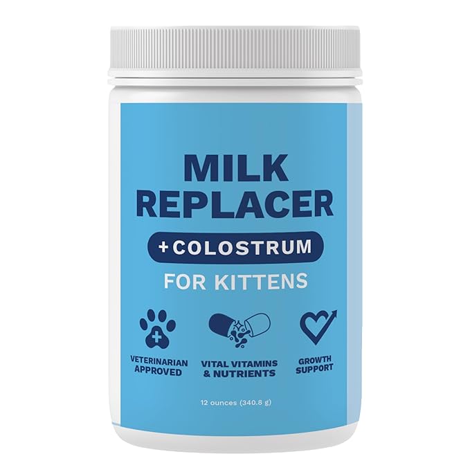 Under the Weather Kitten Milk Replacer Powder + Colostrum | Kitten Milk Replacement Formula | Nutrient-Rich Formula with Colostrum for Immune &amp; Digestive Support – 12 oz