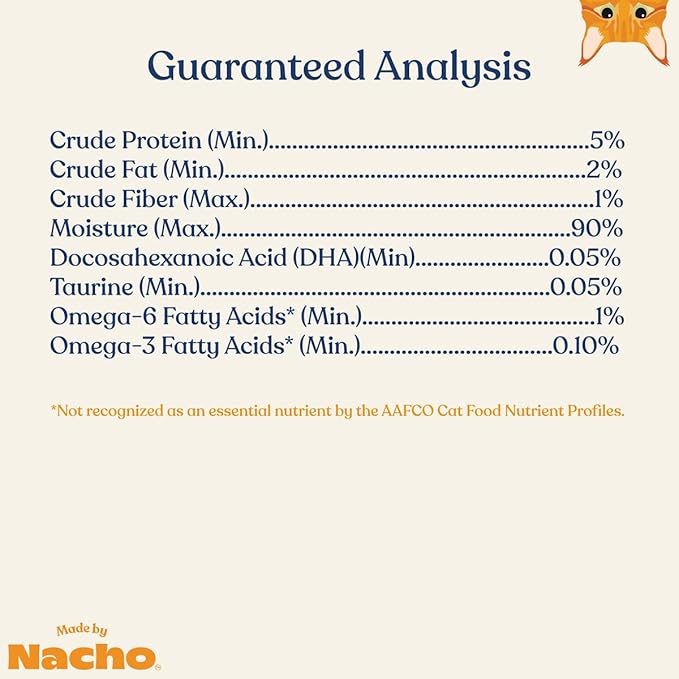 Made by Nacho Wet Cat Food, Minced Tuna and Cod in Bone Broth for Hydration with Prebiotics, High Protein, 2.5oz Cups (10 Pack)