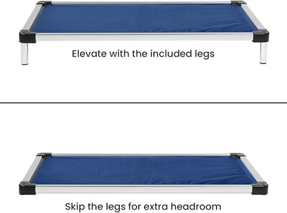 K9 Ballistics Chew Proof Armored Padded Dog Crate Bed, Virtually Indestructible, Legs Included (Blue, XX-Large (50" L x 33" W x 8" H))