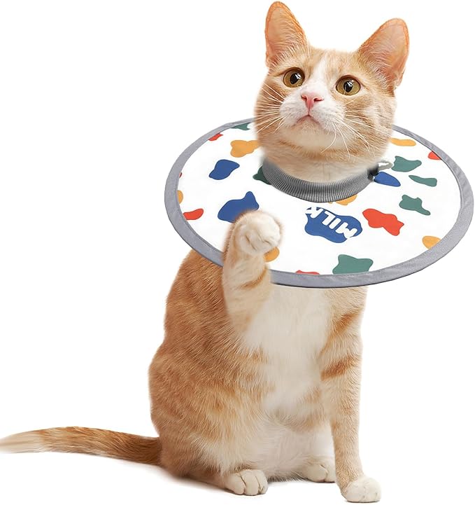 LOS ANDES Adjustable Cat Recovery &amp; Protective Collar - Alternative to Traditional Neck Cones, Prevent Licking Wounds After Surgery, Lightweight Design for Kittens &amp; Puppies