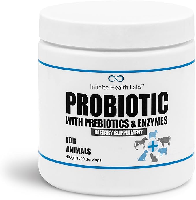 Probiotics for Dogs and Cats - Vet Formulated Pet Prebiotic &amp; Enzyme Powder for Digestive, Gut &amp; Immune Health - 1600 Servings (400 g)