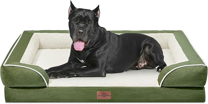 Comfort Expression XXL Orthopedic Dog Bed for Extra Large Dogs, Orthopedic Foam Dog Beds Washable, Waterproof Pet Sofa Couch with Removable Cover &amp; Non-Slip Bottom(XX-Large,Light Green)