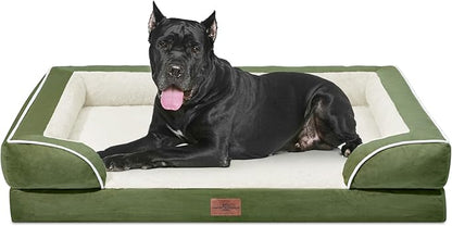Comfort Expression XXL Orthopedic Dog Bed for Extra Large Dogs, Orthopedic Foam Dog Beds Washable, Waterproof Pet Sofa Couch with Removable Cover &amp; Non-Slip Bottom(XX-Large,Light Green)