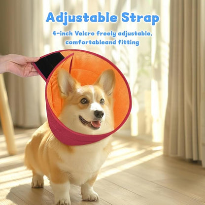 Soft Dog Cone Recovery Collars &amp; Cones After Surgery for Medium Large Dogs, Comfy Ecollars to Stop Licking, Adjustable, Dog Ecollars for Recovery Plastic: Superior Support Fabric: Soft Comfort, XL