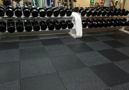 American Extreme Rubber Gym Mats - 1 Inch Thick Colorful, Superior Shock &amp; Sound Absorbing - 35% Brown/Mocha/Tan - 2&