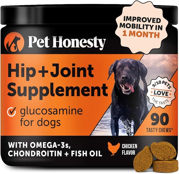 Hip &amp; Joint Health - Glucosamine for Dogs Soft Chews, Joint Supplement for Dogs with Glucosamine Chondroitin, MSM, Turmeric, Anti Inflammatory, Support + Mobility (Chicken 90ct)