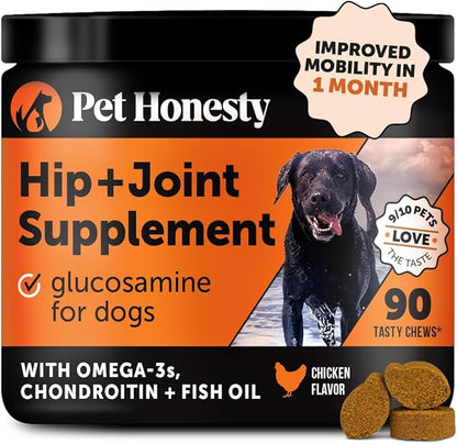Hip &amp; Joint Health - Glucosamine for Dogs Soft Chews, Joint Supplement for Dogs with Glucosamine Chondroitin, MSM, Turmeric, Anti Inflammatory, Support + Mobility (Chicken 90ct)
