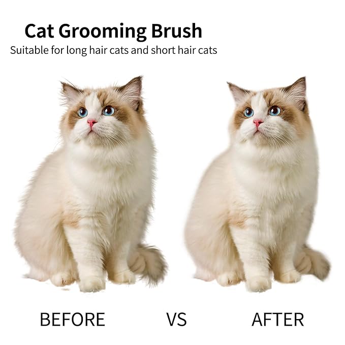 2PCS Pet Grooming Kit, Cat Brushes &amp; Cat Nail Clipper, Cat Grooming Brush for Sedding and Grooming Fur（Blue）
