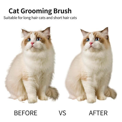 2PCS Pet Grooming Kit, Cat Brushes &amp; Cat Nail Clipper, Cat Grooming Brush for Sedding and Grooming Fur（Blue）