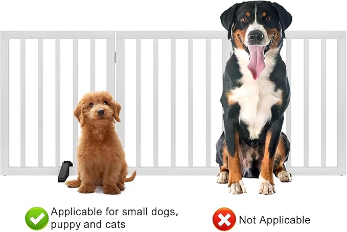 Dog Gates for The House Freestanding Foldable Pet Gates for Doorways 3 Panels 24&