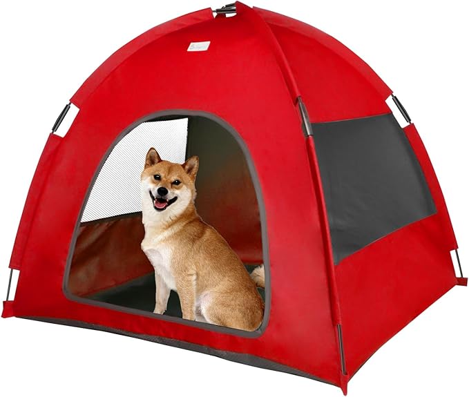 Red, Large Cat &amp; Dog Waterproof Tent House - Washable Indoor/Outdoor Bed, Cave Nest for Small Pets