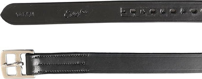Exion Pre-Stretched Leather Stirrup Leathers for English Saddles | Premium Vegetable-Tanned Non-Stretch Stirrups for Jumping, Dressage &amp; Schooling | 18-Hole Numbered Adjustment &amp; SS Buckles