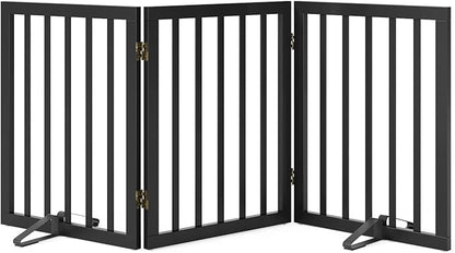 Black 18-55" Foldable Pet Gate for Stairs &amp; Doorways, Puppy Gate Fence