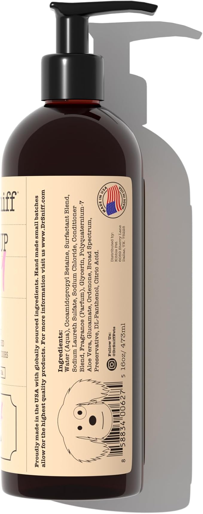 Dr. Sniff 2-in-1 Pet Shampoo &amp; Conditioner, Ultimate Grooming Treatment for Dog &amp; Cat Hair, Freshens Scent, Made in The USA, Fresh Pup Scent, 16 Oz