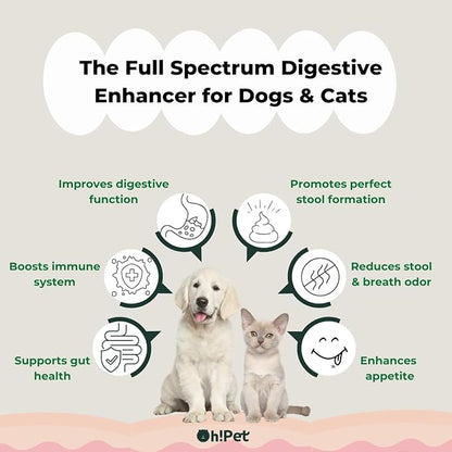 Oh!Pet® 5-in-1 Digestive Probiotics – 7B CFU Powder for Dogs &amp; Cats with Prebiotics &amp; Enzymes (Chicken, 30 Packets)