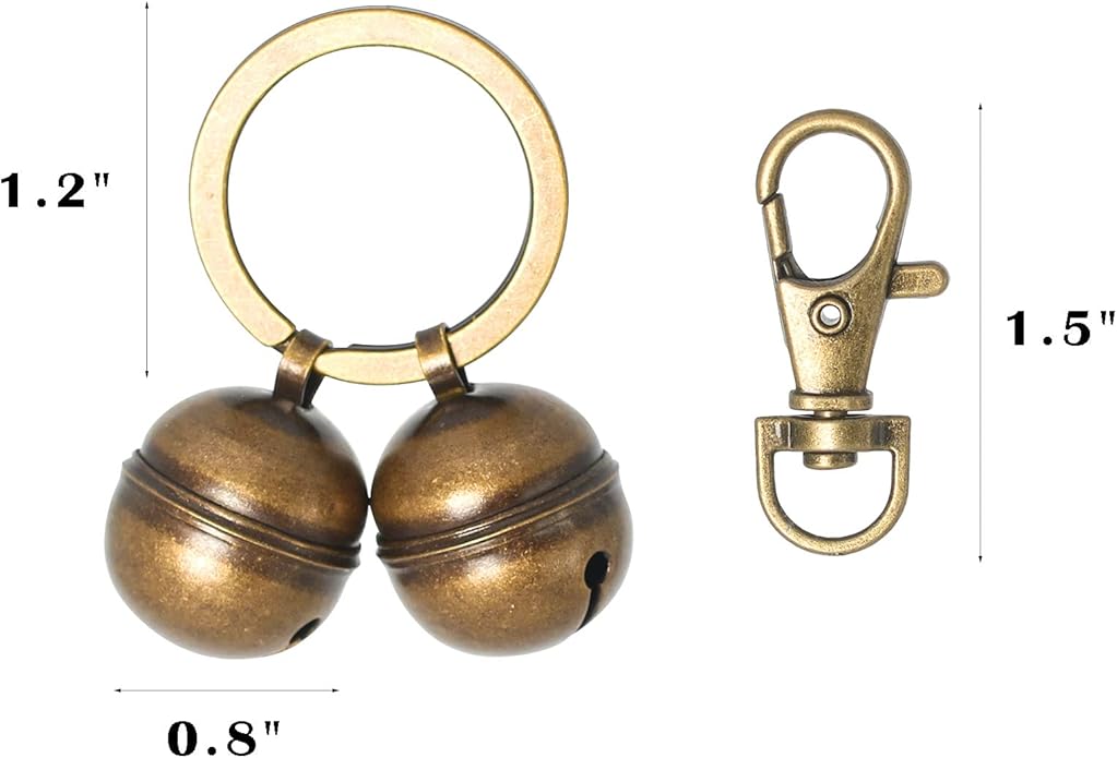 Copper Bells for Dog Collars with Snap Clips - Made of Pure Copper for Dogs/Cat - Clear Sound &amp; No Rust - Save Birds Wildlife, Know Where Your Pet Christmas Sounds