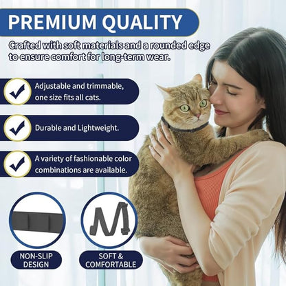 4 Pack Flea Collar for Cats 32 Months Prevention, Waterproof Natural Treatment Collar Adjustable for All Breeds and Size(Black &amp; Purple)