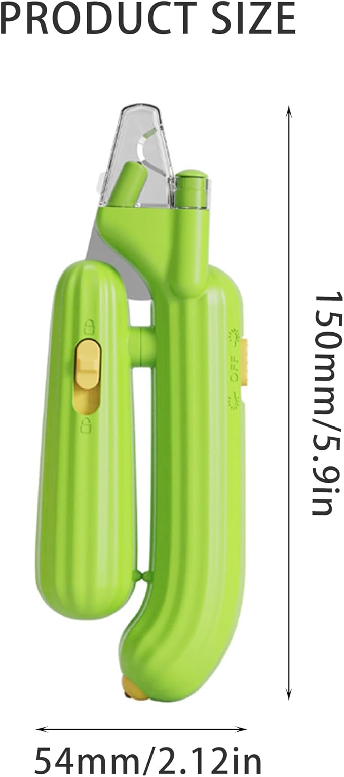 Cactus Shaped Cat Nail Clippers - Durable, Ergonomic Pet Grooming Tool for Cats &amp; Kittens - Safe, Sharp, and Comfortable Claw Trimmer(Green)