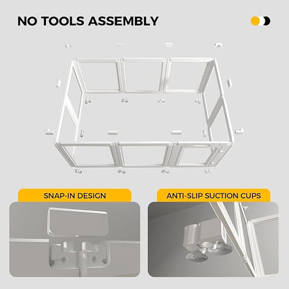 Clear Acrylic Plastic Dog Playpen - Clear Dog Play Pen - Easy Assemble Acrylic Dog Playpen - Puppy Playpen, Cat Playpen, Small Animal Playpen, Dog Play Pen Indoors (White, 23.6“ H, 10PCS)