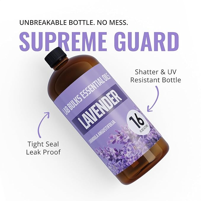 Lavender Essential Oil 16 oz Bottle for Diffusers, Candles, &amp; Home – Aromatherapy Oil 1 Pack