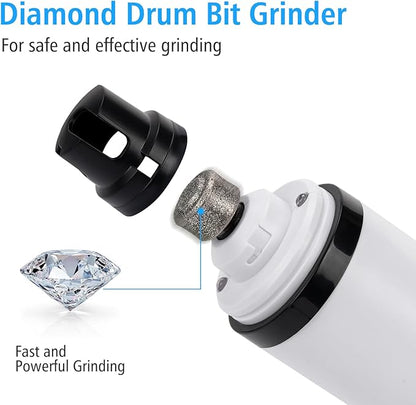 Pet Nail Grinder for Dogs and Cats - Super Quiet and Low Vibration Electric Dog Nail Grinder with 2 LED Lights - USB Rechargeable and Cordless - 3 Speeds - Small to Large Pets (White)