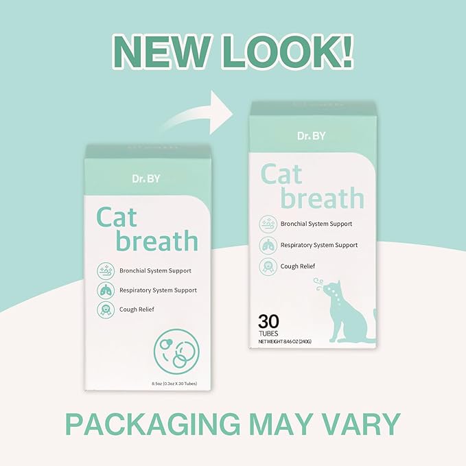 Dr.by Cat Breath Bronchial Supplements Cat Sneezing Treatment Asthma Cold Cough Nose Relief Respiratory&amp;Immune Support with TF-343-30 lickable Formula Individually Packaged, Chicken (1 Pack (8.5OZ))