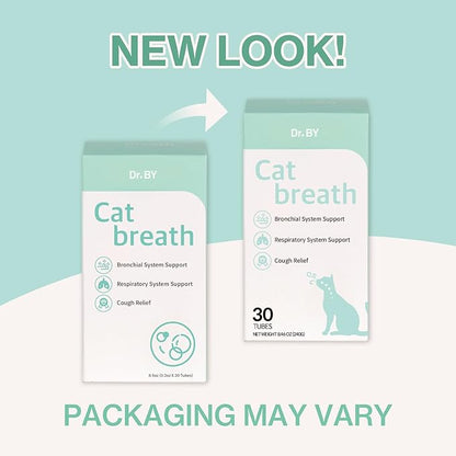 Dr.by Cat Breath Bronchial Supplements Cat Sneezing Treatment Asthma Cold Cough Nose Relief Respiratory&amp;Immune Support with TF-343-30 lickable Formula Individually Packaged, Chicken (1 Pack (8.5OZ))