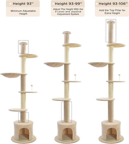 Made4Pets Floor to Ceiling Cat Tree 93-106&