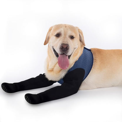COODEO Dog Socks to Prevent Licking Paws, Dog Healing Boots &amp; Paw Protectors with Non-Slip Bottoms to Protect Wounds, Waterproof Sleeve Dog Shoes for Licking (Blue, XL)