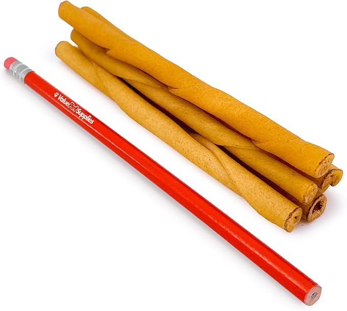 ValueBull USA - Rawhide Twists for Small Dogs, 5 Inch, Smoked, Varied Thicknesses, 200 Count Bulk Pack - Natural &amp; Safe, USA Beef Hide, Long Lasting, Chemical Free, No Artificial Flavors